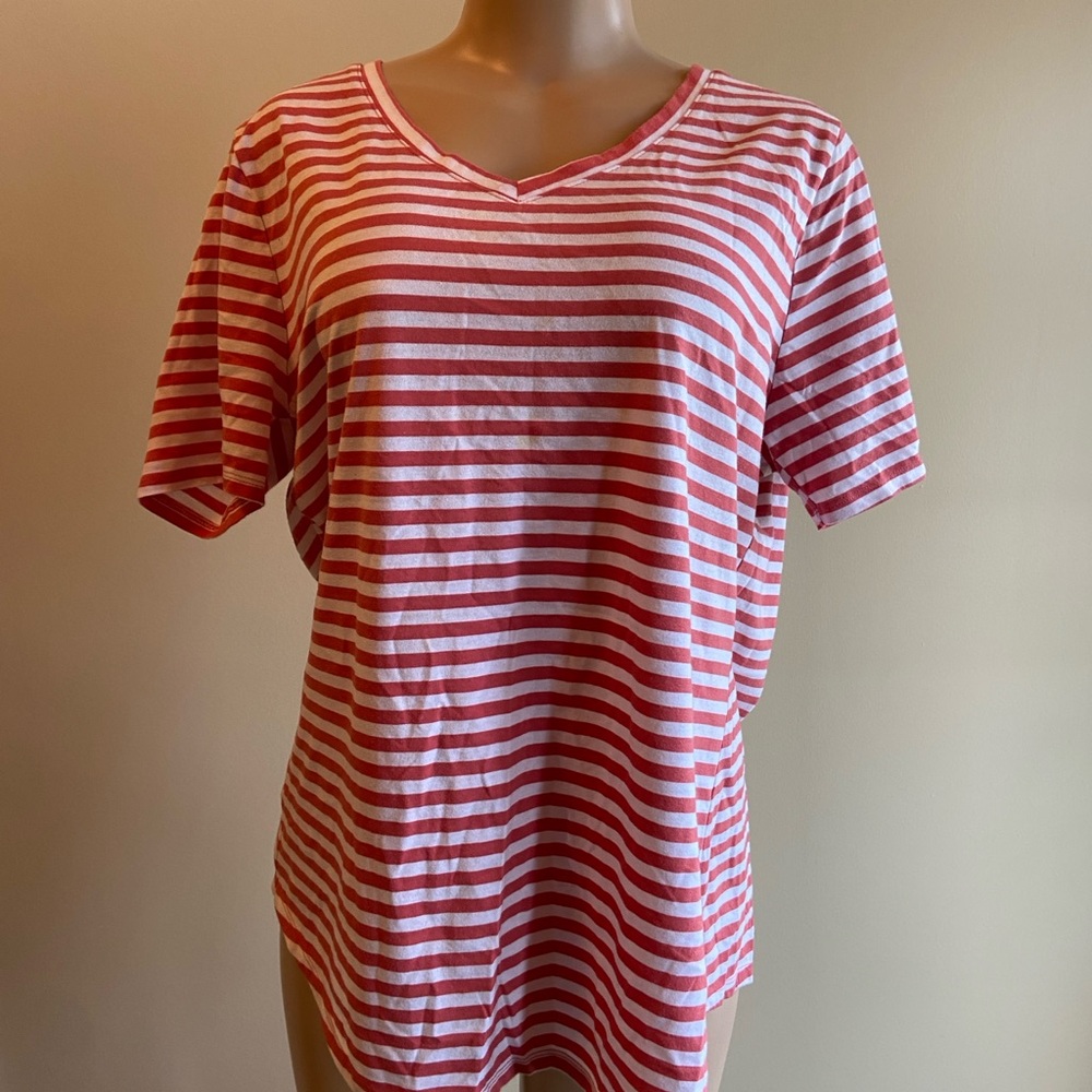 Terra & Sky Red and White Striped Top